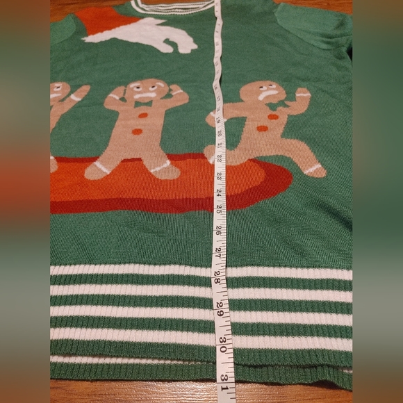 Ugly Christmas Sweater Tipsy Elves Santa Claus Gingerbread Man cookies shirt XL - Picture 7 of 7